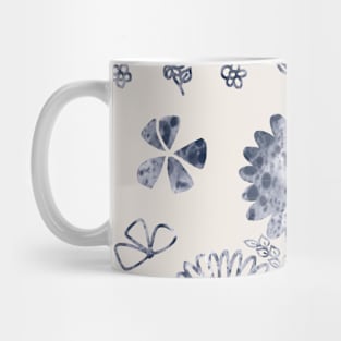 Faded Denim Blue Spring Flower Flush Mug